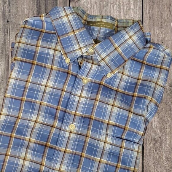 💎206 Daniel Cremieux Plaid Long-Sleeve Button-Front Woven Shirt - Picture 2 of 8